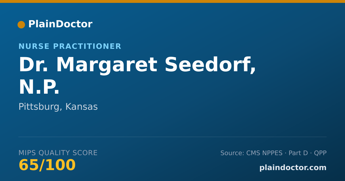 Shareable card for Margaret Seedorf, N.P. - Nurse Practitioner, Pittsburg, KS