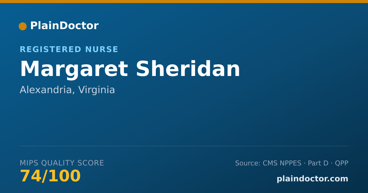 Shareable card for Margaret Sheridan - Registered Nurse, Alexandria, VA