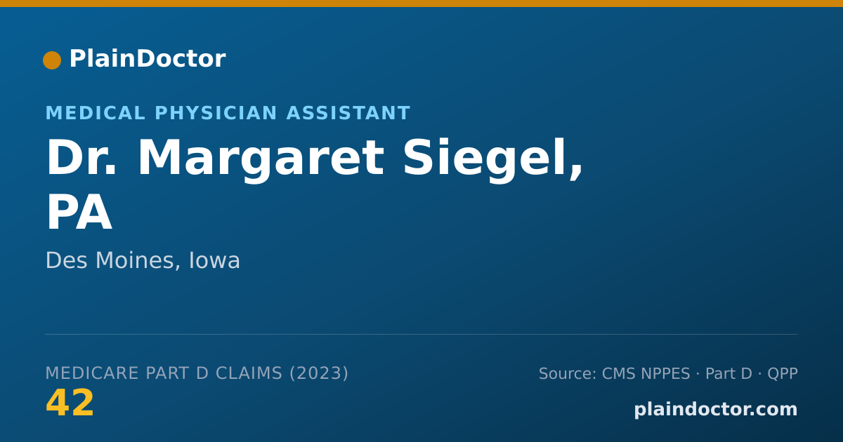 Shareable card for Margaret Siegel, PA - Medical Physician Assistant, Des Moines, IA