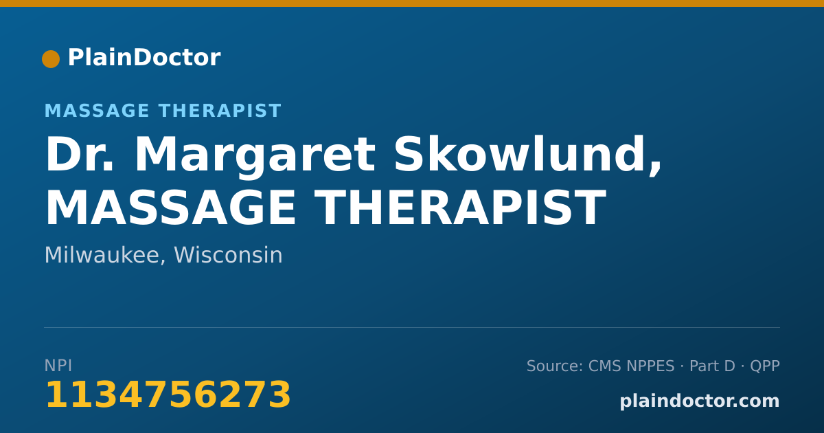 Shareable card for Margaret Skowlund, MASSAGE THERAPIST - Massage Therapist, Milwaukee, WI