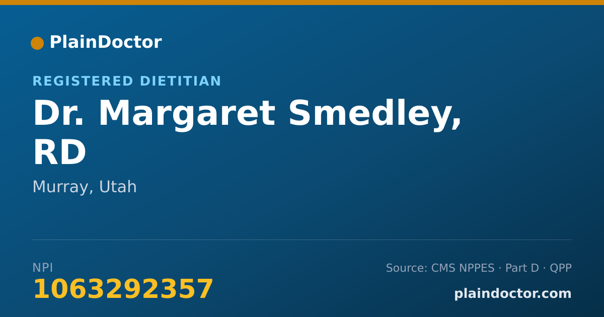 Shareable card for Margaret Smedley, RD - Registered Dietitian, Murray, UT