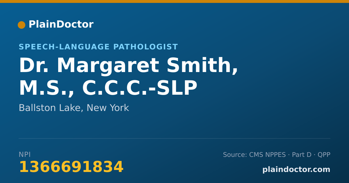 Shareable card for Margaret Smith, M.S., C.C.C.-SLP - Speech-Language Pathologist, Ballston Lake, NY