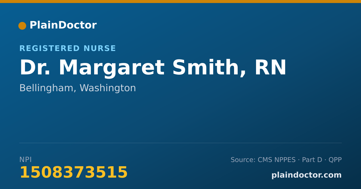 Shareable card for Margaret Smith, RN - Registered Nurse, Bellingham, WA