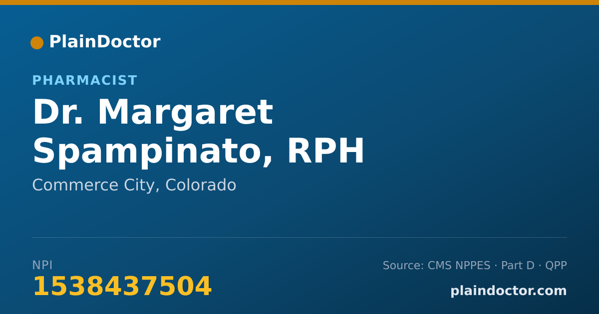 Shareable card for Margaret Spampinato, RPH - Pharmacist, Commerce City, CO