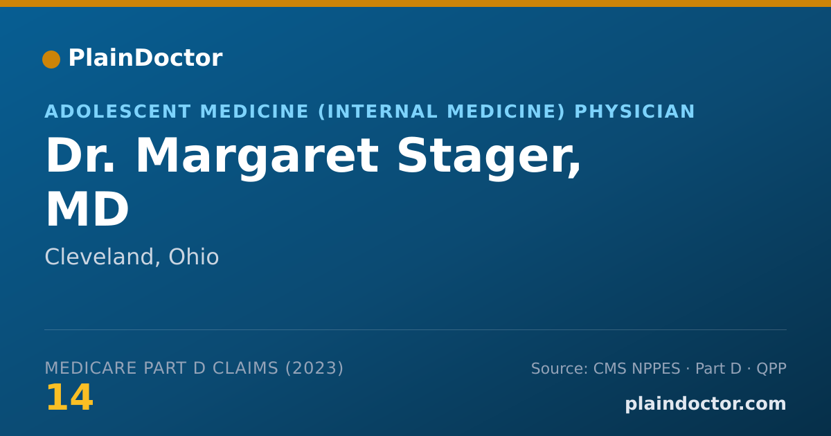 Shareable card for Margaret Stager, MD - Adolescent Medicine (Internal Medicine) Physician, Cleveland, OH