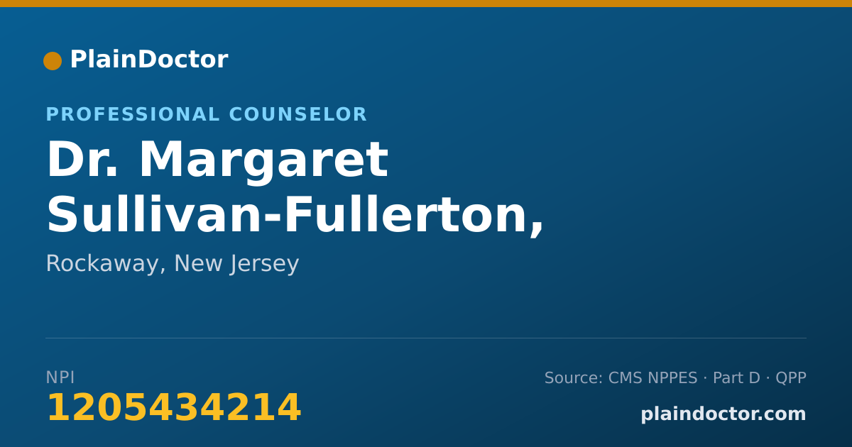 Shareable card for Margaret Sullivan-Fullerton, LPC - Professional Counselor, Rockaway, NJ
