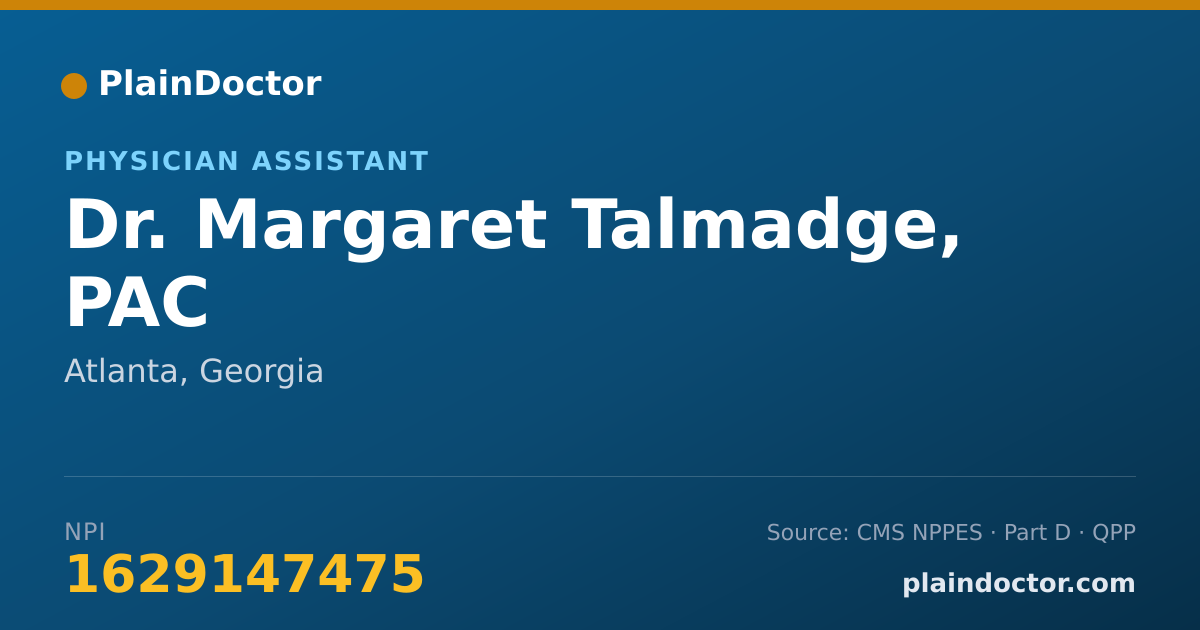 Shareable card for Margaret Talmadge, PAC - Physician Assistant, Atlanta, GA