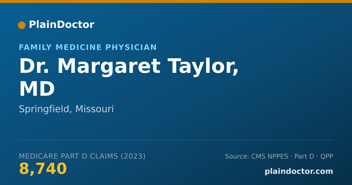 Shareable card for Margaret Taylor, MD - Family Medicine Physician, Springfield, MO
