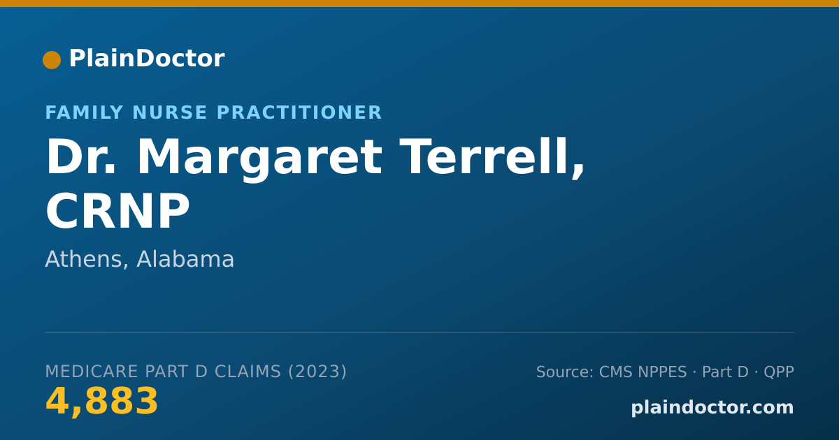 Shareable card for Margaret Terrell, CRNP - Family Nurse Practitioner, Athens, AL