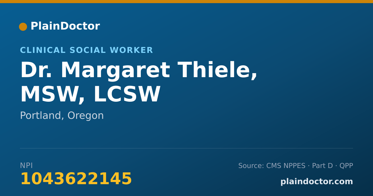Shareable card for Margaret Thiele, MSW, LCSW - Clinical Social Worker, Portland, OR