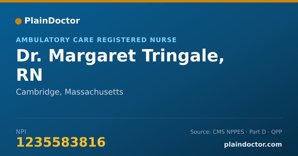 Shareable card for Margaret Tringale, RN - Ambulatory Care Registered Nurse, Cambridge, MA