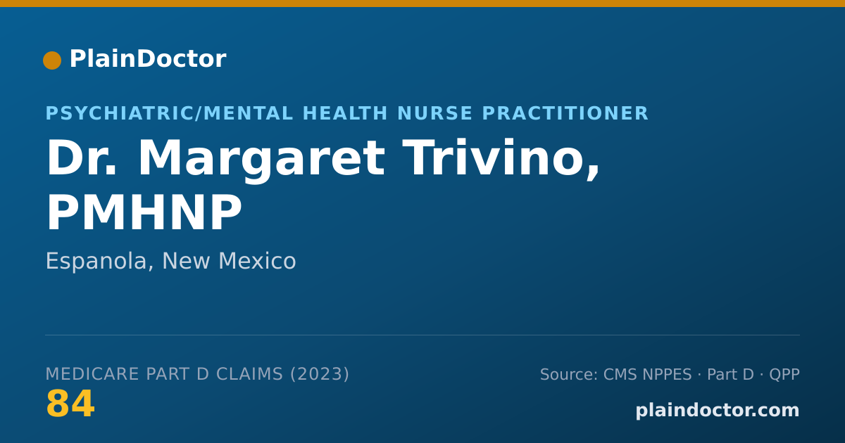 Shareable card for Margaret Trivino, PMHNP - Psychiatric/Mental Health Nurse Practitioner, Espanola, NM