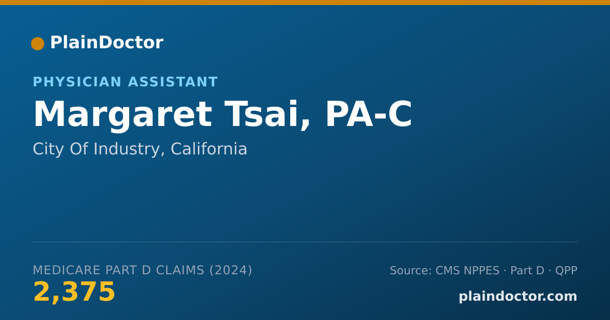Shareable card for Margaret Tsai, PA-C - Physician Assistant, City Of Industry, CA