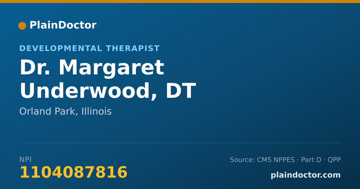 Shareable card for Margaret Underwood, DT - Developmental Therapist, Orland Park, IL