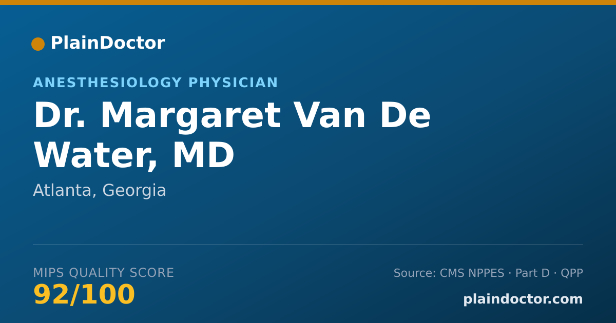 Shareable card for Margaret Van De Water, MD - Anesthesiology Physician, Atlanta, GA