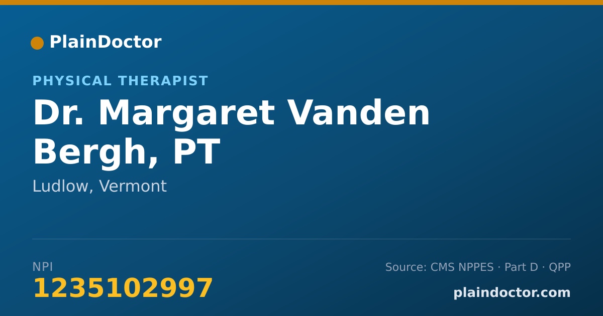 Shareable card for Margaret Vanden Bergh, PT - Physical Therapist, Ludlow, VT