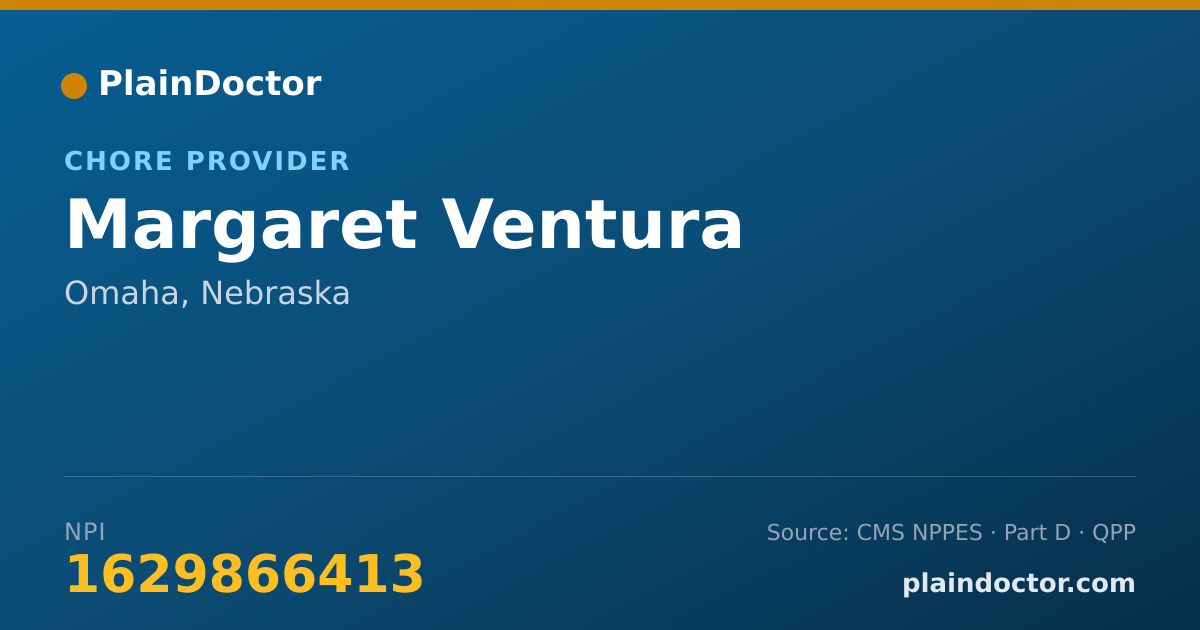 Shareable card for Margaret Ventura - Chore Provider, Omaha, NE