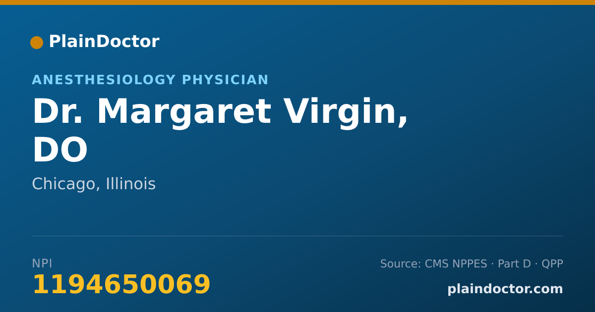 Shareable card for Margaret Virgin, DO - Anesthesiology Physician, Chicago, IL