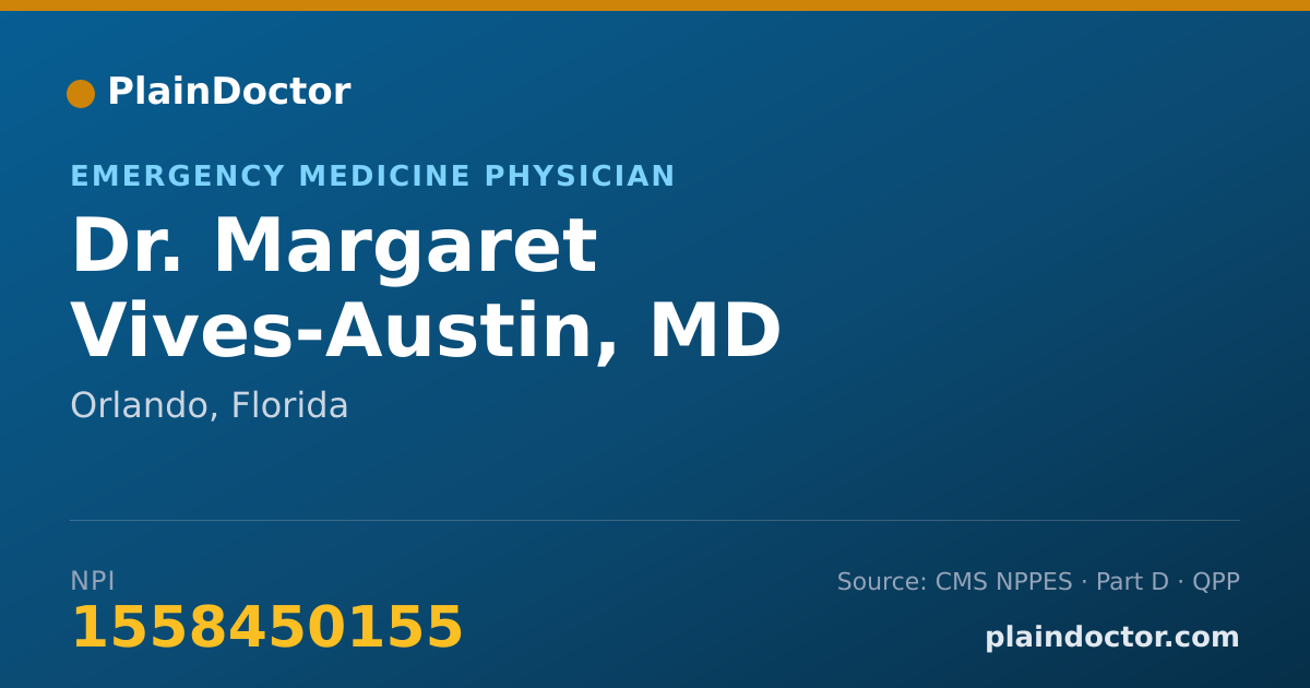 Shareable card for Margaret Vives-Austin, MD - Emergency Medicine Physician, Orlando, FL