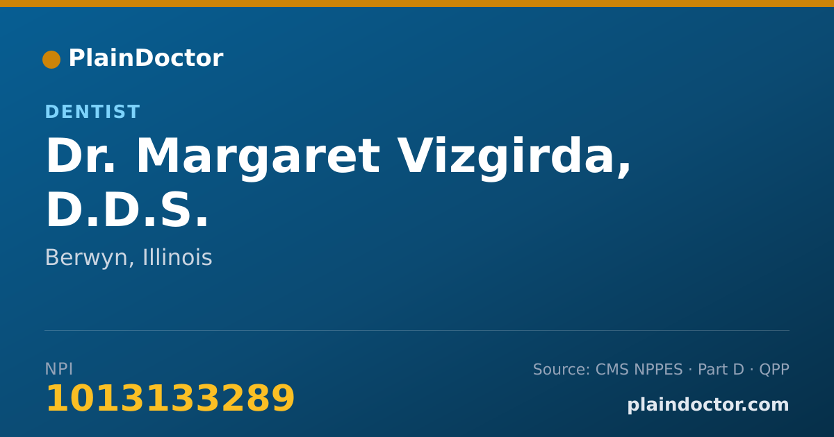 Shareable card for Margaret Vizgirda, D.D.S. - Dentist, Berwyn, IL