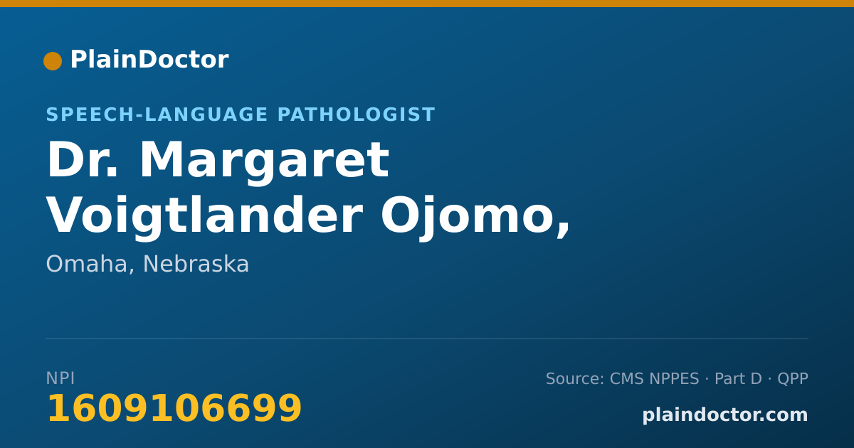 Shareable card for Margaret Voigtlander Ojomo, M.S., CCC-SLP - Speech-Language Pathologist, Omaha, NE