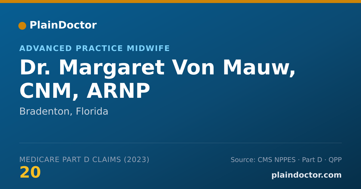 Shareable card for Margaret Von Mauw, CNM, ARNP - Advanced Practice Midwife, Bradenton, FL