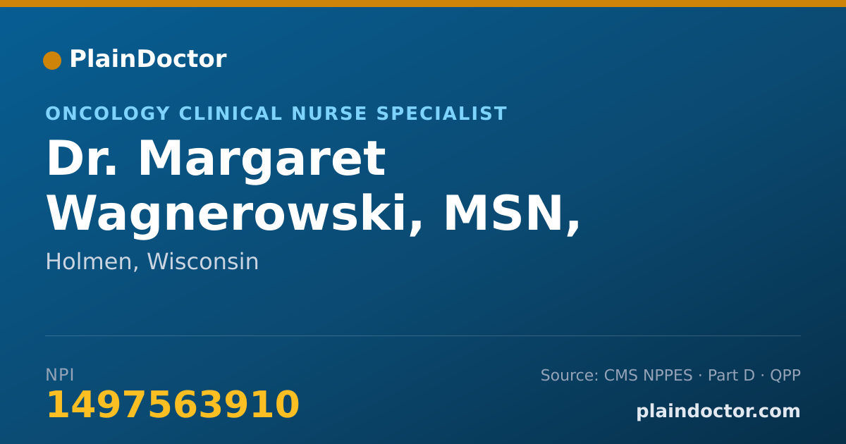 Shareable card for Margaret Wagnerowski, MSN, APNP, CNS-BC - Oncology Clinical Nurse Specialist, Holmen, WI