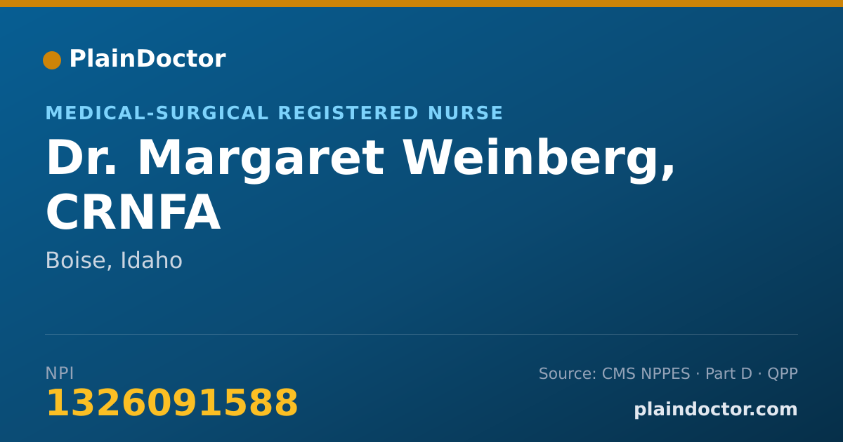 Shareable card for Margaret Weinberg, CRNFA - Medical-Surgical Registered Nurse, Boise, ID
