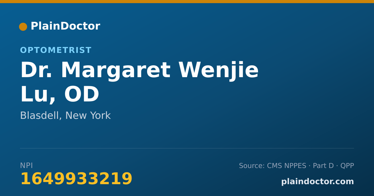 Shareable card for Margaret Wenjie Lu, OD - Optometrist, Blasdell, NY