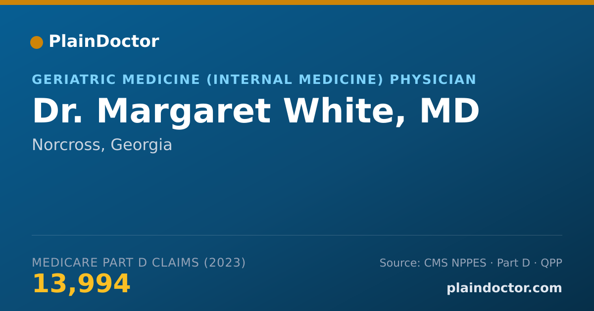 Shareable card for Margaret White, MD - Geriatric Medicine (Internal Medicine) Physician, Norcross, GA