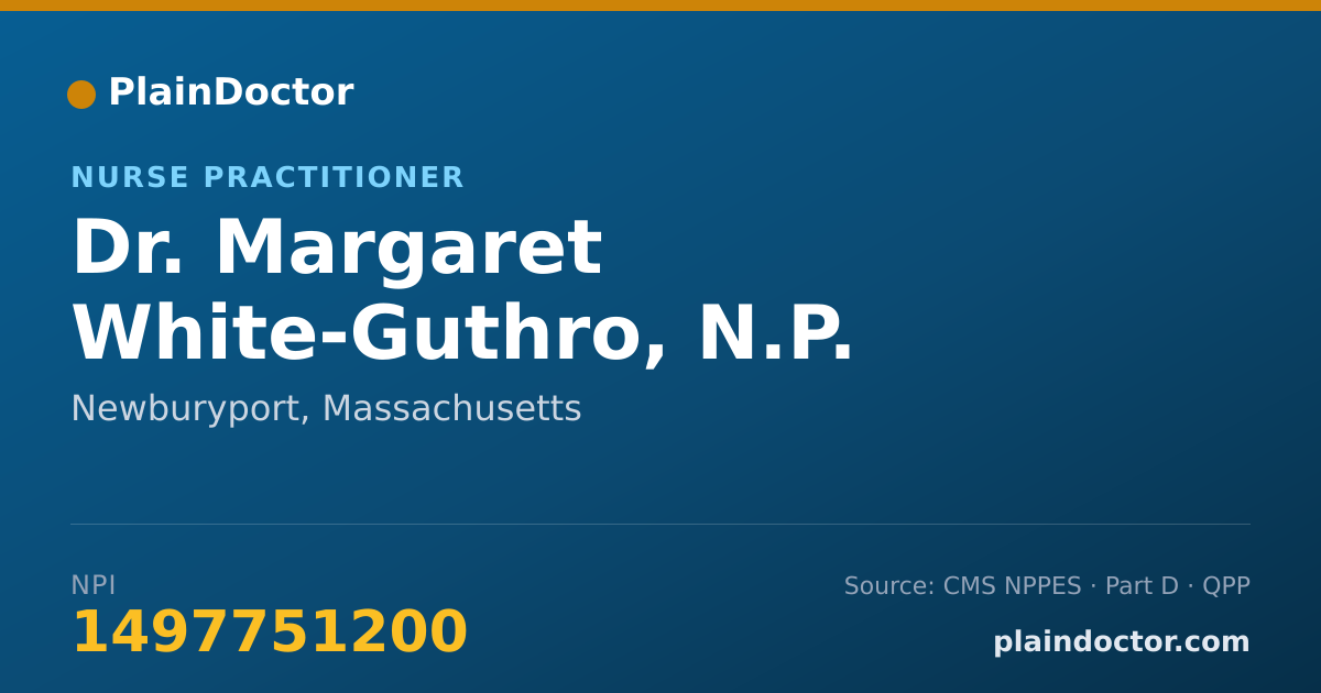 Shareable card for Margaret White-Guthro, N.P. - Nurse Practitioner, Newburyport, MA