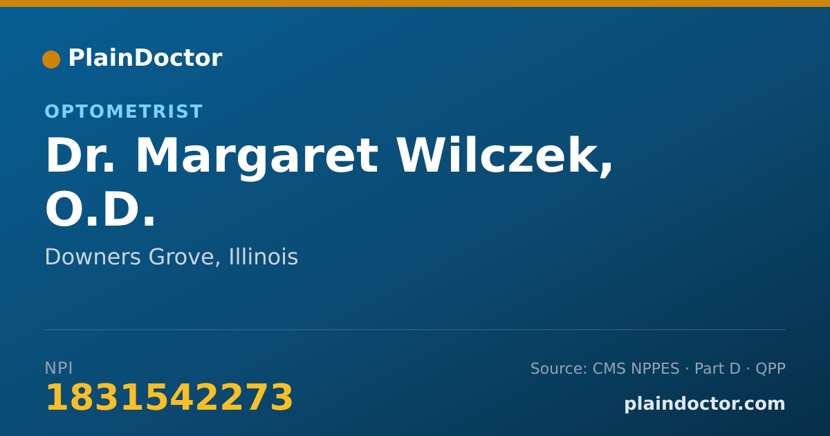 Shareable card for Margaret Wilczek, O.D. - Optometrist, Downers Grove, IL