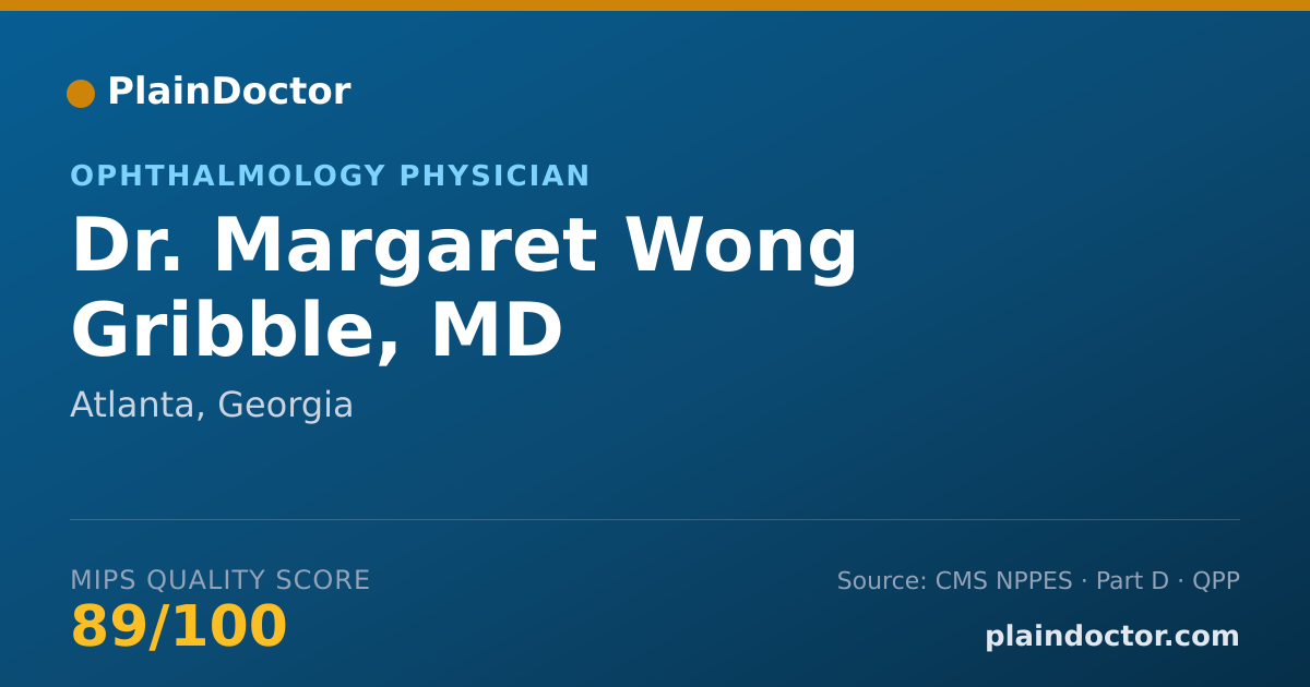 Shareable card for Margaret Wong Gribble, MD - Ophthalmology Physician, Atlanta, GA