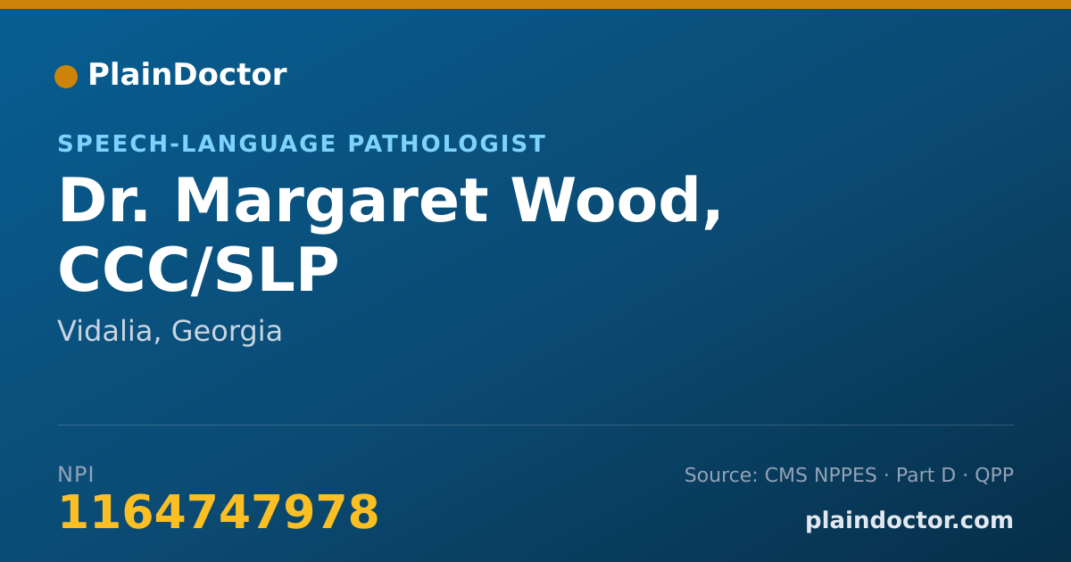 Shareable card for Margaret Wood, CCC/SLP - Speech-Language Pathologist, Vidalia, GA