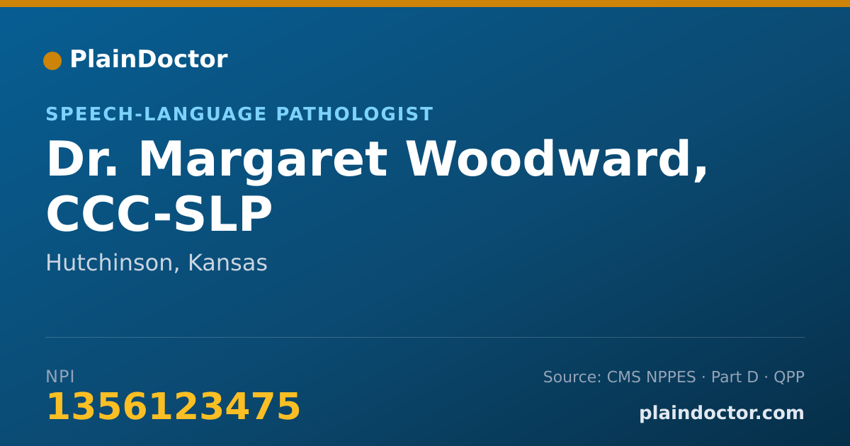 Shareable card for Margaret Woodward, CCC-SLP - Speech-Language Pathologist, Hutchinson, KS