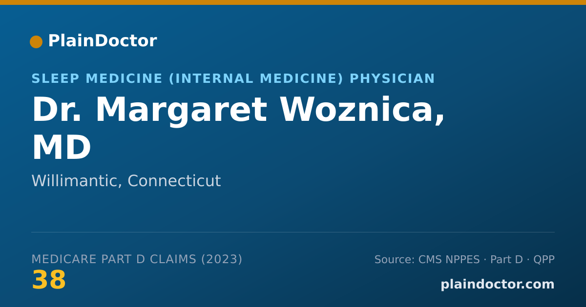 Shareable card for Margaret Woznica, MD - Sleep Medicine (Internal Medicine) Physician, Willimantic, CT