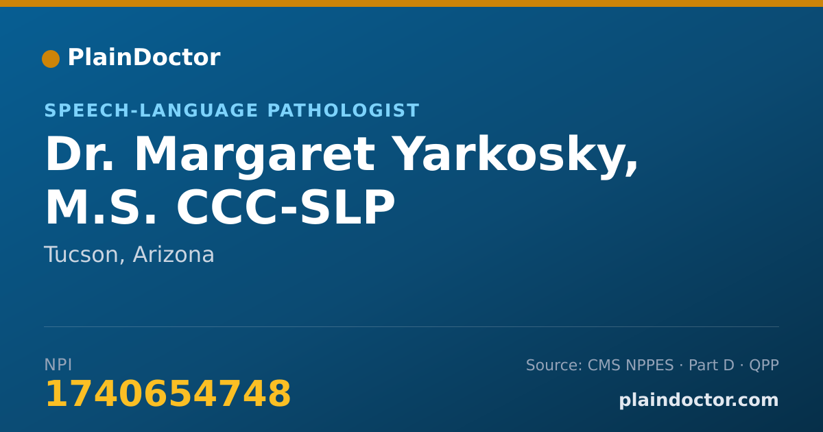 Shareable card for Margaret Yarkosky, M.S. CCC-SLP - Speech-Language Pathologist, Tucson, AZ