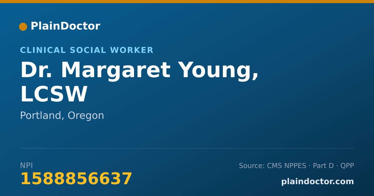 Shareable card for Margaret Young, LCSW - Clinical Social Worker, Portland, OR