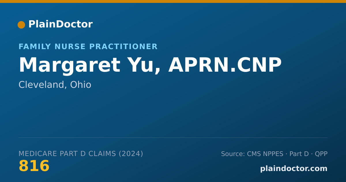 Shareable card for Margaret Yu, APRN.CNP - Family Nurse Practitioner, Cleveland, OH