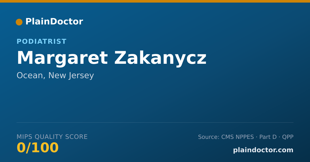 Shareable card for Margaret Zakanycz - Podiatrist, Ocean, NJ