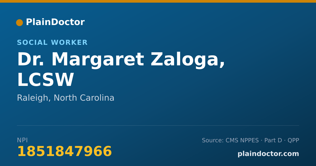 Shareable card for Margaret Zaloga, LCSW - Social Worker, Raleigh, NC