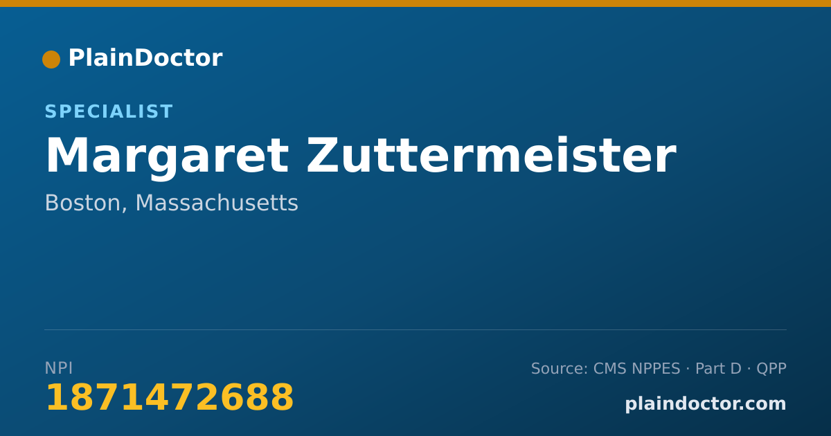Shareable card for Margaret Zuttermeister - Specialist, Boston, MA