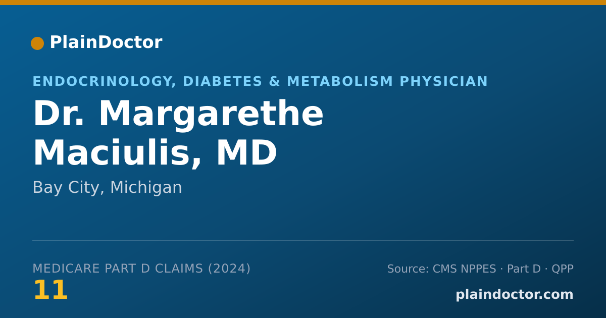 Shareable card for Margarethe Maciulis, MD - Endocrinology, Diabetes & Metabolism Physician, Bay City, MI