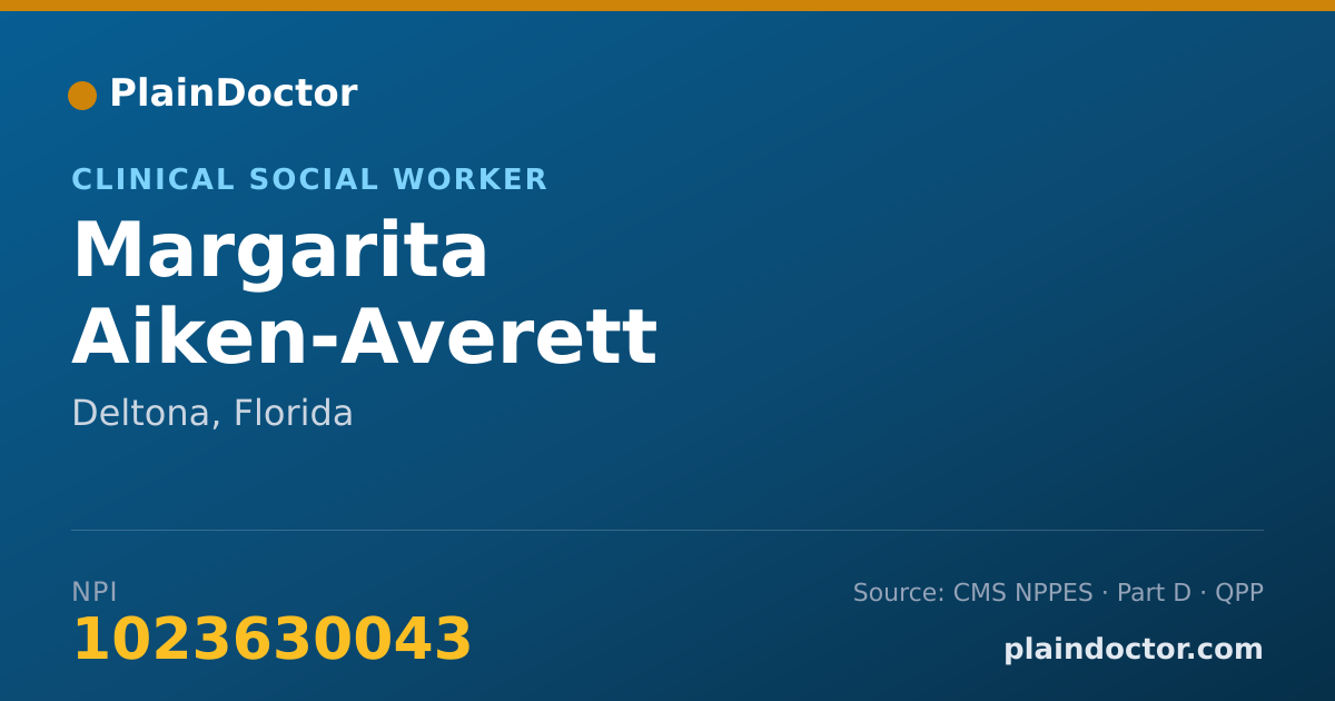 Shareable card for Margarita Aiken-Averett - Clinical Social Worker, Deltona, FL