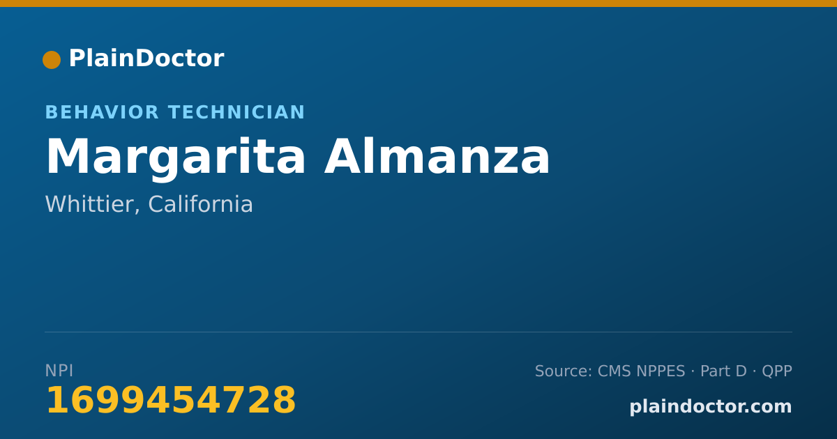 Shareable card for Margarita Almanza - Behavior Technician, Whittier, CA