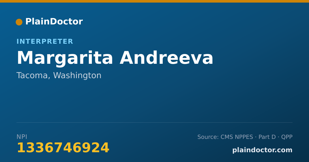 Shareable card for Margarita Andreeva - Interpreter, Tacoma, WA