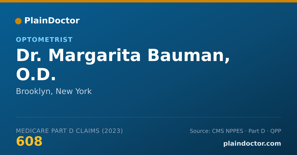 Shareable card for Margarita Bauman, O.D. - Optometrist, Brooklyn, NY