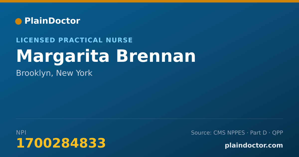 Shareable card for Margarita Brennan - Licensed Practical Nurse, Brooklyn, NY