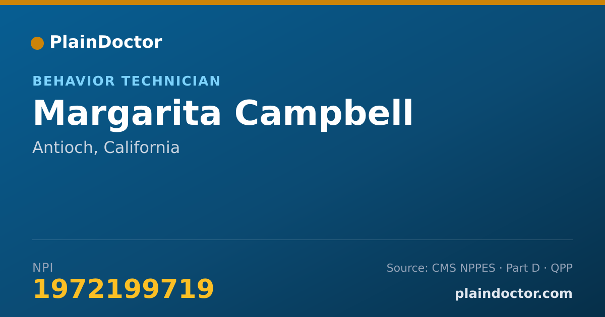 Shareable card for Margarita Campbell - Behavior Technician, Antioch, CA