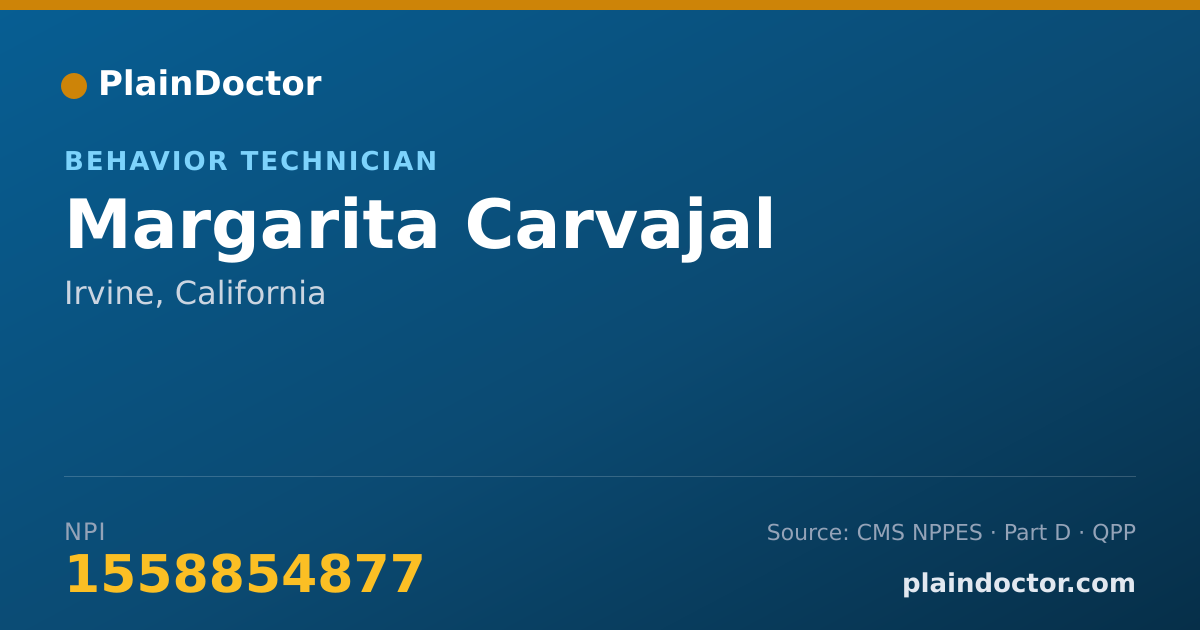 Shareable card for Margarita Carvajal - Behavior Technician, Irvine, CA
